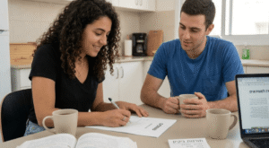 שני סטודנטים שותפים עוברים על ההסכמים בבית